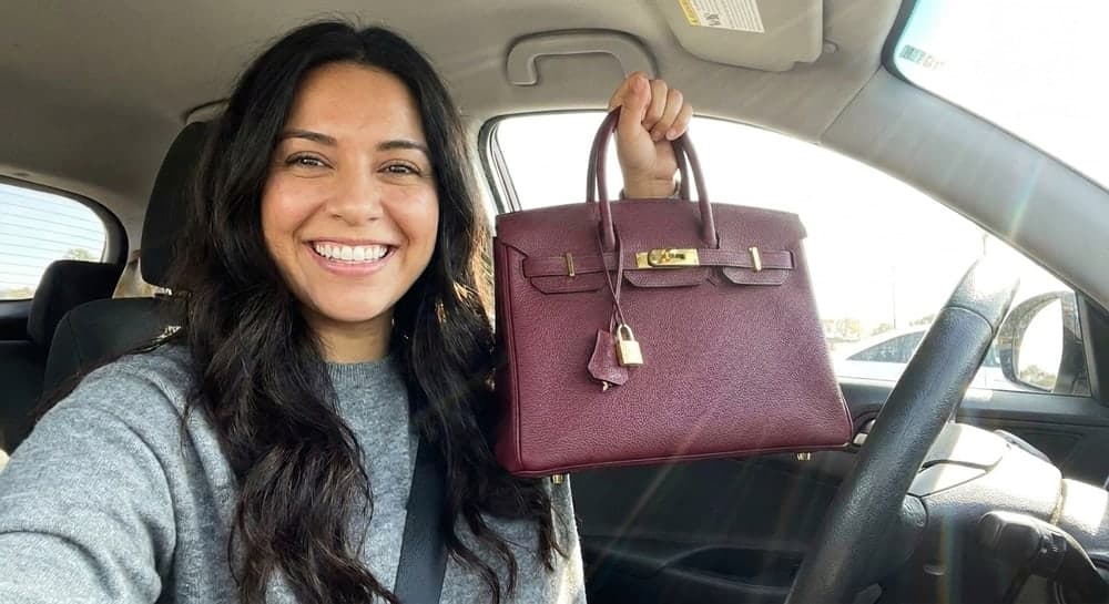Sofía M. with the Madrid in Oxblood