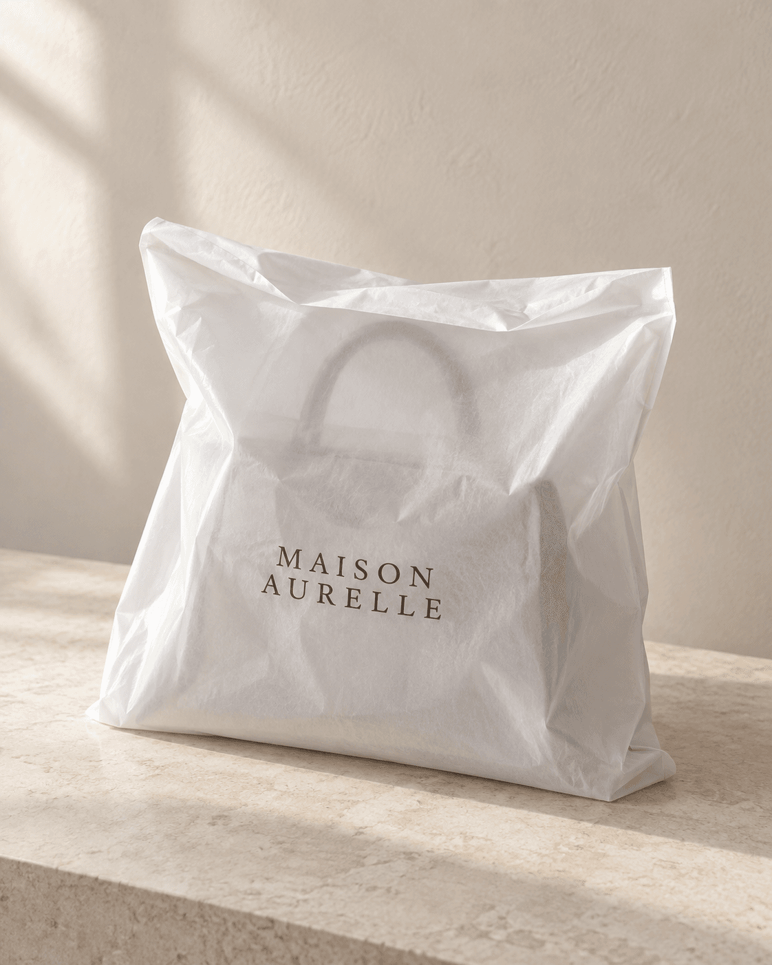 The Madrid in its white Maison Aurelle dust bag